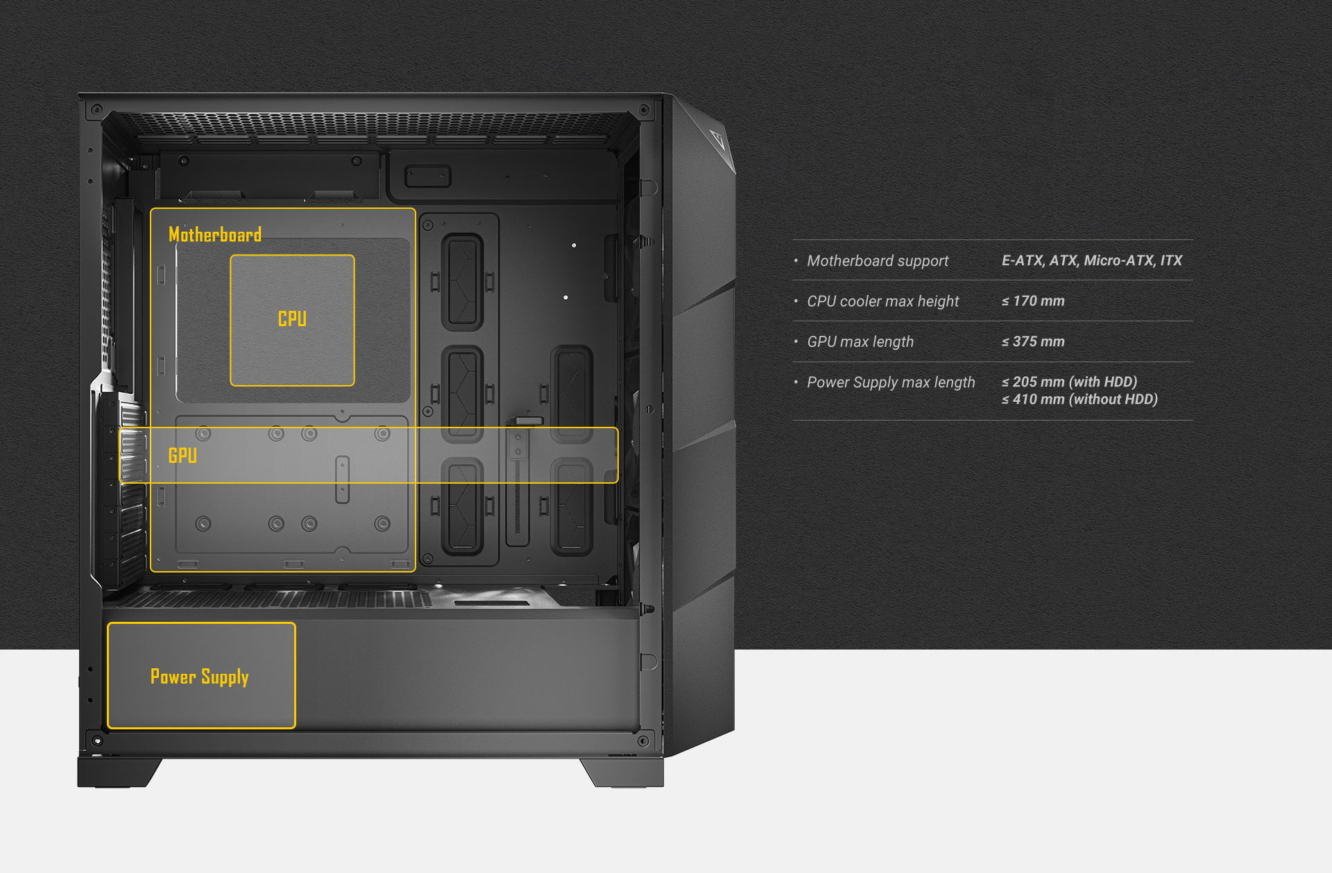 DP503 Mid-Tower E-ATX Gaming Case